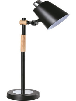 Home Lighting YQ-25110 SAM BLACK METAL-WOOD TABLE LAMP 1Ε1 77-4495