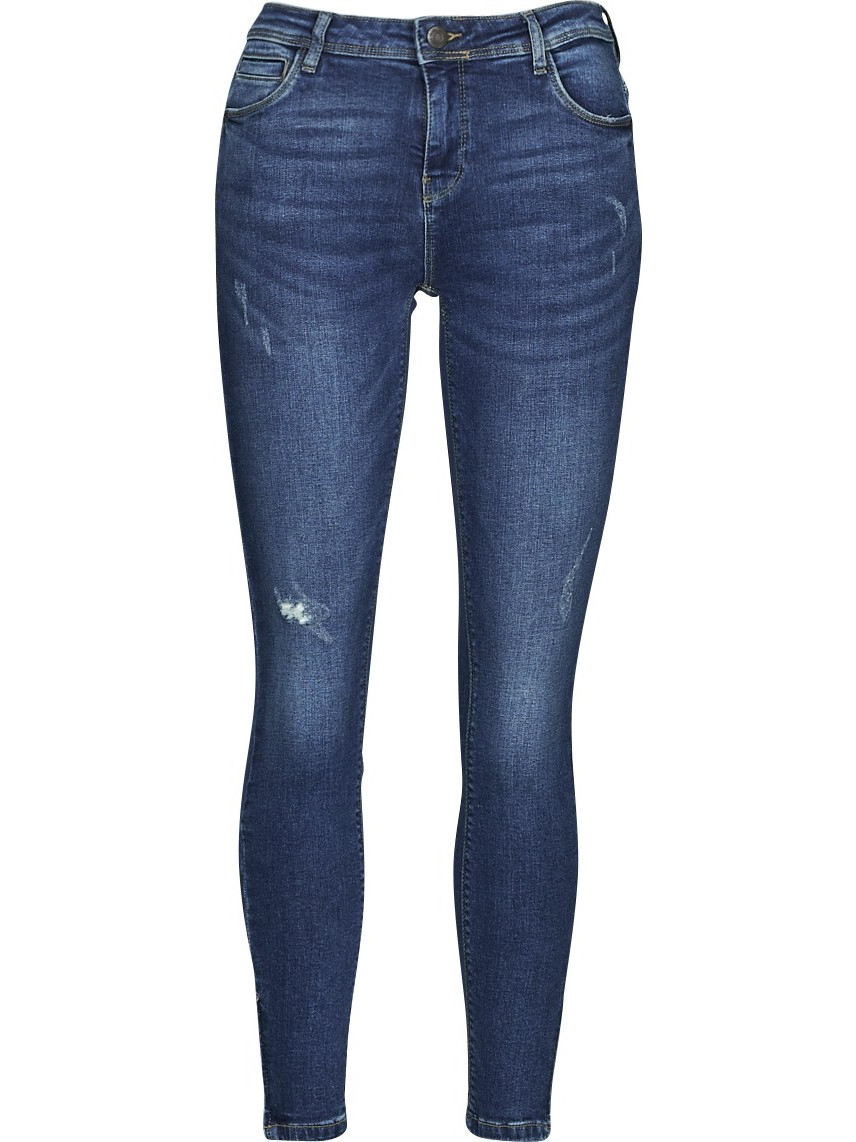 Noisy May Γυναικείο Τζιν Παντελόνι Skinny Εφαρμογή με Σκισίματα Μπλε AZ157MB