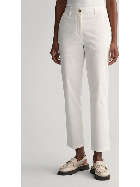 Gant Υφασμάτινο Γυναικείο Παντελόνι Chino Slim Εφαρμογή Λευκό 3GW4150261-113