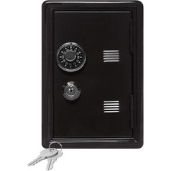 Μεταλλικό Χρηματοκιβώτιο με Κλειδί και Κωδικό Ασφάλειας 18x10x12cm DS-4727-8 σε Μαύρο Χρώμα