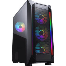 Cougar MX410 Mesh-G RGB Black Gaming Midi Tower Κουτί Υπολογιστή RGB με Πλαϊνό Παράθυρο