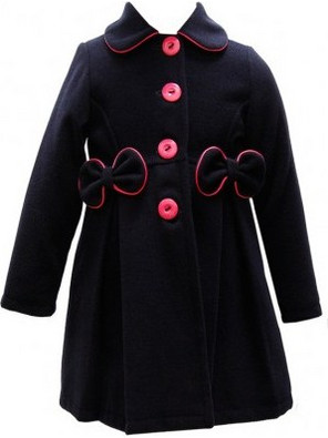 Παλτό Παιδικό Μαύρο με φιογκάκια NAT & TOM 82cm (7000082)