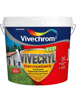 Vivechrom Vivecryl Thermoelastic Eco Οικολογικό Μονωτικό Ακρυλικό Θερμομονωτικά Χρώμα Εξωτερικού Χώρου Λευκό 3lt
