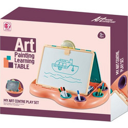 Ροζ Art Painting Learning Table Πίνακας 2 Όψεων