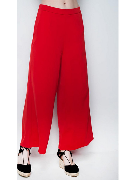 Glamorous Υφασμάτινο Γυναικείο Παντελόνι Loose Εφαρμογή Κόκκινο AC1124