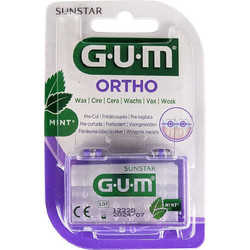 Gum Ortho Pre-Cut Wax Mint Flavour Ορθοδοντικό Κερί για την Αποτροπή Σχηματισμού Πληγών από Ορθοδοντικές Συσκευές - Κωδ 724