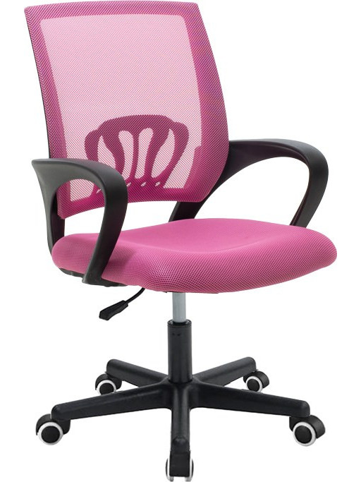 Pakoworld Berto I Καρέκλα Γραφείου με Στήριξη Μέσης Ροζ 274-000002