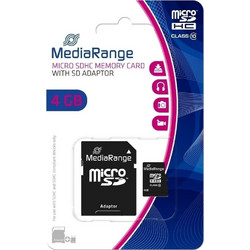 Mediarange MR956 microSDHC 4GB Class 10 + Adapter