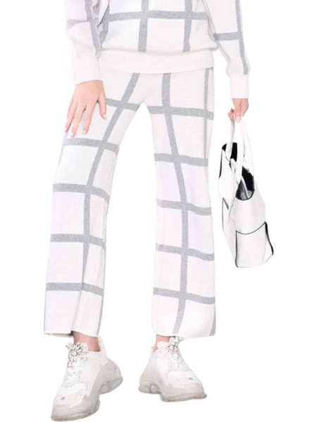 Glamorous Ψηλόμεσο Υφασμάτινο Γυναικείο Παντελόνι Κανονική Εφαρμογή Λευκό AN4088