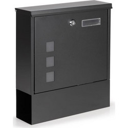ModernHome Γραμματοκιβώτιο Εξωτερικού Χώρου Inox σε Μαύρο Χρώμα 30x10x33.5cm HPB2210-GS-Black 5903769976485