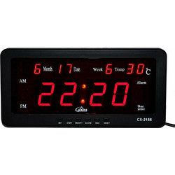 Ψηφιακή Πινακίδα Ρολόι Θερμόμετρο LED DIGITAL CLOCK 2158