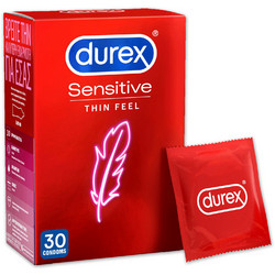 Durex Sensitive Thin Feel Προφυλακτικά Λεπτά με Λιπαντικό 30τμχ