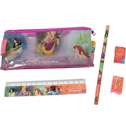 Σετ κασετίνα με χάρακα μολύβι σβήστρα & ξύστρα Πριγκίπισσες της Disney 5pcs