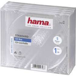 HAMA CD Box για 1 Δίσκο σε Διάφανο Χρώμα 5τμχ Κωδικός: 26287449