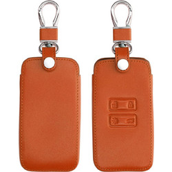 KW PU Leather Θήκη Κλειδιού Renault - 4 Κουμπιά - Smart Key Keyless Go - Orange (44135.29)