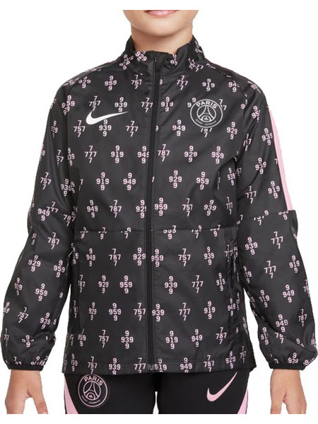 Nike Αθλητικό Παιδικό Μπουφάν Pullover Αδιάβροχο Αντιανεμικό Μαύρο CW0683-010
