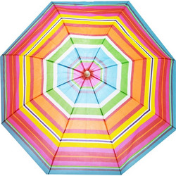 Ομπρέλα θαλάσσης - ύφασμα βισκόζη με ρίγες διάφορων χρωμάτων - 180 cm (Κωδ.TNT-180V-F)