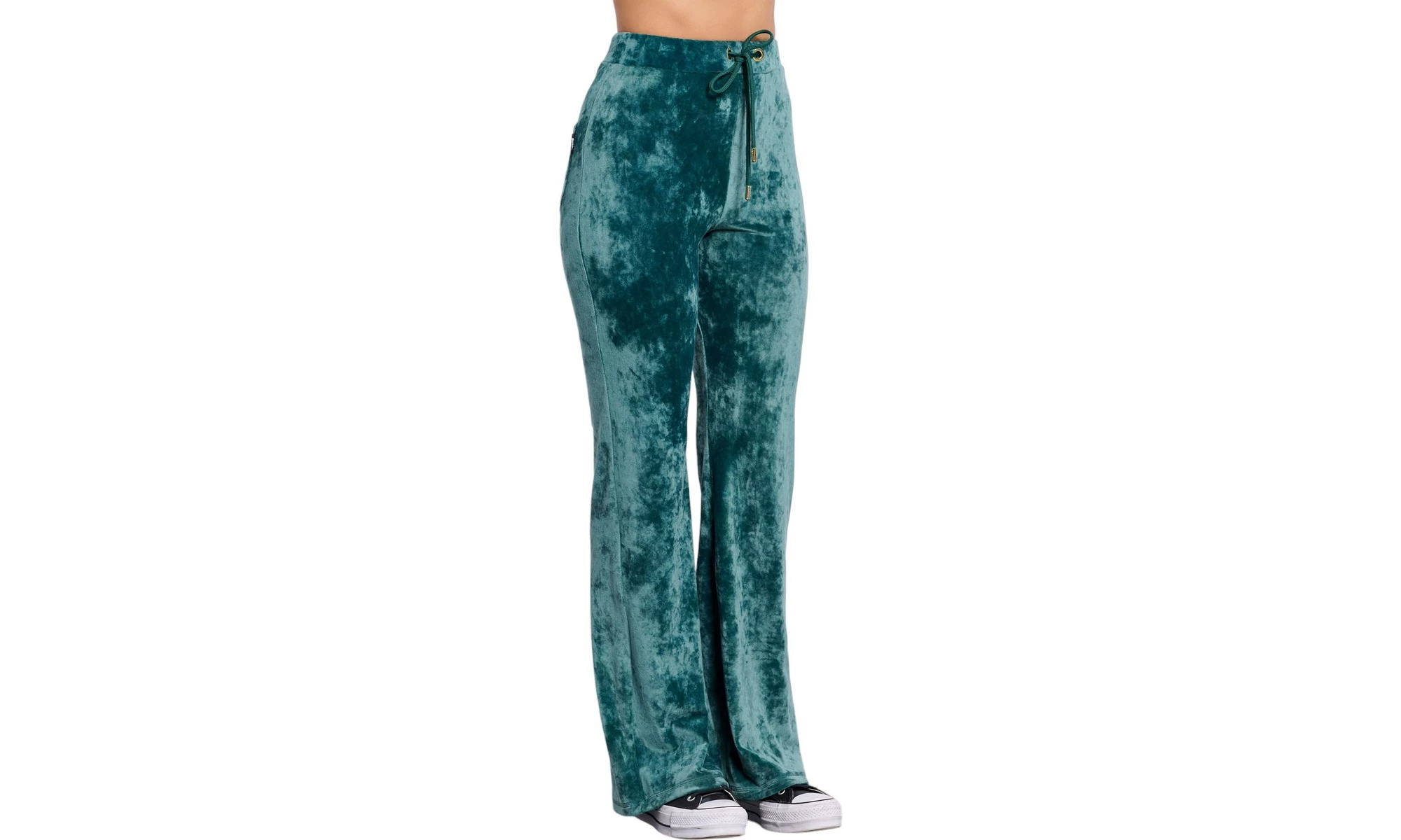 Flared Crushed-velvet Pants