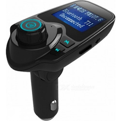 Hands-free Bluetooth αυτοκινήτου Transmitter FM Κιτ αναπαραγωγής μουσικής MP3 Μαύρο