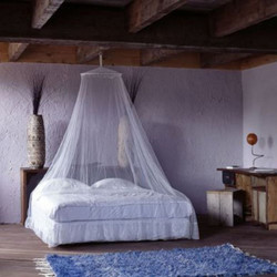 Μεγάλη Κουνουπιέρα Κρεβατιού με Στεφάνι & Κρίκο για Γάντζο 250x60cm - Λευκό