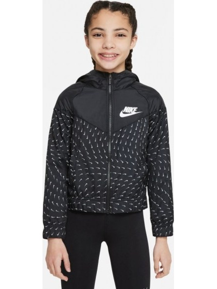 Nike Αθλητικό Παιδικό Μπουφάν Χειμωνιάτικο Αντιανεμικό Μαύρο DM8234-010