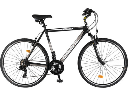 Orient Bikes Avenue Ποδήλατο Trekking 28" Αλουμινίου με 21 Ταχύτητες Μαύρο Ασημί