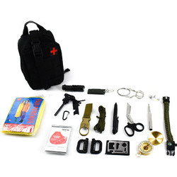 Tactical Τσαντάκι Kit Επιβίωσης με 17 σε 1 Εργαλεία 3 OEM - Μαύρο TCT3