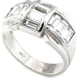 Γυναικείο λευκόχρυσο δαχτυλίδι K18 με λευκές πέτρες ζιργκόν (DAK0073) ANDRIOTIS JEWELRY