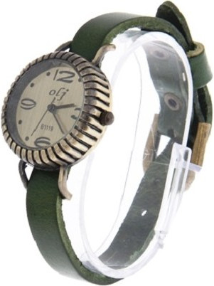Fashionable Detachable Quartz Watch Bangle Watch Bracelet Wrist Watch with PU Leather Band(Green) (OEM)