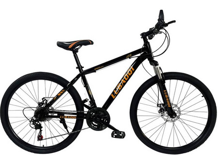 Lubaoqi Mountain Bike 26" με 21 Ταχύτητες και Δισκόφρενα Μαύρο Πορτοκαλί