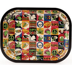 Euphoria Metal Rolling Tray Small Groovy