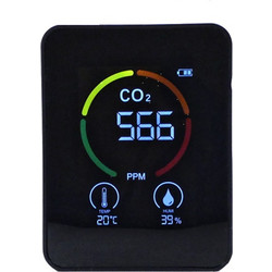 Επαναφορτιζόμενος Ανιχνευτής CO2 (ποιότητας αέρα) Υγρόμετρο, Θερμόμετρο, Alla France