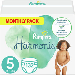 Pampers Harmonie Monthly Pack Πάνες No5 11-16kg 132τμχ