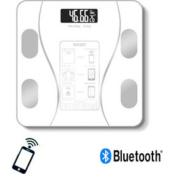 Γυάλινη Ψηφιακή Ζυγαριά Bluetooth για Μέτρηση Βάρους, Λιπομέτρηση & Δείκτη Μάζας Σώματος Έως 180kg - Λευκή