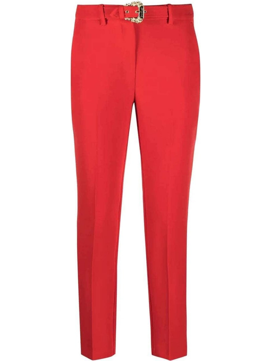 Versace Cady Bistretch Υφασμάτινο Γυναικείο Παντελόνι Κανονική Εφαρμογή Κόκκινο 74HAA116N0103-521