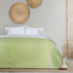 Κουβέρτα Ανοιξιάτικη Πικέ Μονή (160x240) Odelia Green βαμβακερή Kocoon