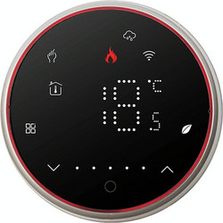 BHT-6001GALW 95-240V AC 5A Smart Round Thermostat Water Heating LED Thermostat With WiFi(Black) (OEM)