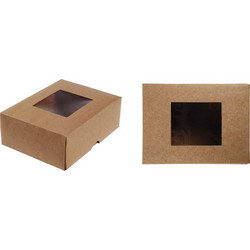 Κουτί συσκευασίας από χαρτί κραφτ με παράθυρο 170x130x60 mm - 20τμχ