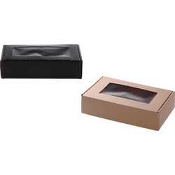 Κουτί συσκευασίας από χαρτί κραφτ με παράθυρο 240x130x60 mm - 20 τμχ