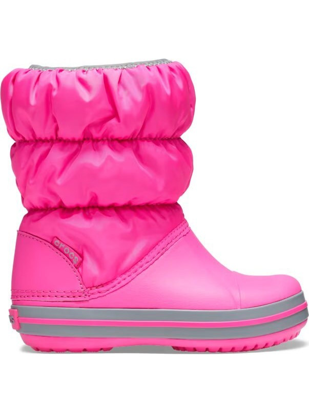 Crocs 14613 Winter Puff Boot Kids Παιδικά Μποτάκια - 6TR Electric Pink/Light Grey