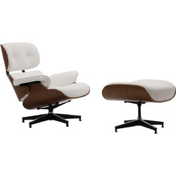 Πολυθρόνα Relax με υποπόδιο Art Maison Arundel - Walnut White (87x83x89/65x55x48cm)