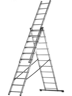 Total Τριπλή Σκάλα Αλουμινίου Επεκτεινόμενη 3x9 Σκαλοπάτια THLAD03391