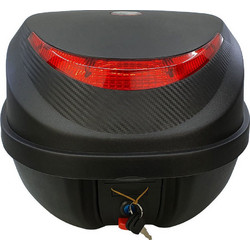 Βαλίτσα Μηχανής TEC/STR 31lt - Μαύρη με κόκκινα κρύσταλλα και μαξιλαράκι πλάτης