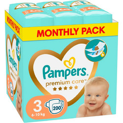Pampers Premium Care Monthly Pack Πάνες No3 6-10kg 200τμχ