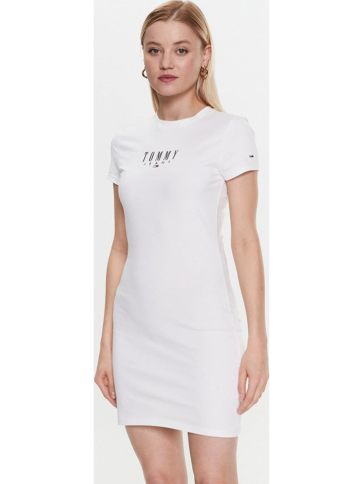 Tommy Hilfiger Mini Καλοκαιρινό Καθημερινό Φόρεμα Λευκό DW0DW15357-YBR