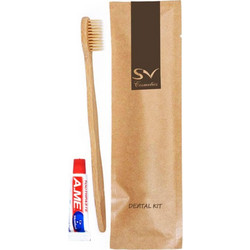 Σετ αποτελούμενο από ξύλινη οδοντόβουρτσα και οδοντόκρεμα 6gr σε οικολογική συσκευασία ECO KRAFT