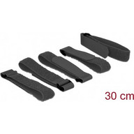 DELOCK ιμάντες τύπου Velcro 18704, 30 x 2cm, μαύρος, 5τμχ