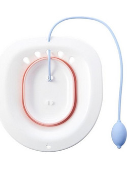 Foldable Bidet Squat-free Maternity Bathtub After Anal Surgery Care Basin With Flusher(Pink) (OEM)
