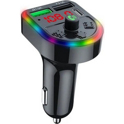 F21 PD + USB Car Charger Bluetooth Car Adapter Handsfree Call FM Transmitter MP3 Music Player (OEM)