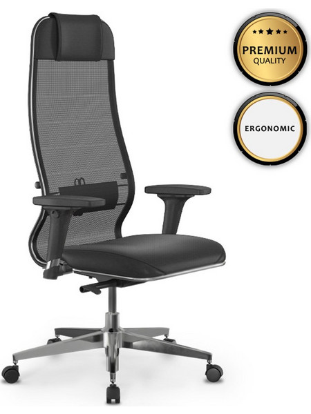 Megapap Synchrosit-10 Καρέκλα Γραφείου με Προσκέφαλο Στήριξη Μέσης Ανάκλιση και Ρυθμιζόμενα Μπράτσα Μαύρη GP008-0064,1